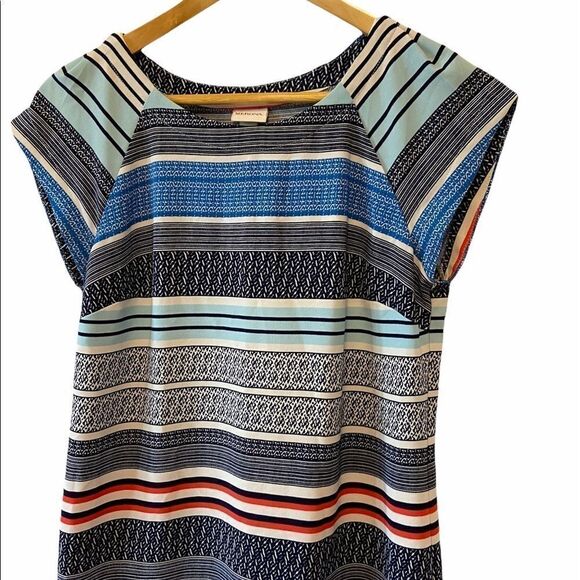 MERONA Striped Short Sleeve Colourful Mini Dress - Picture 2 of 8